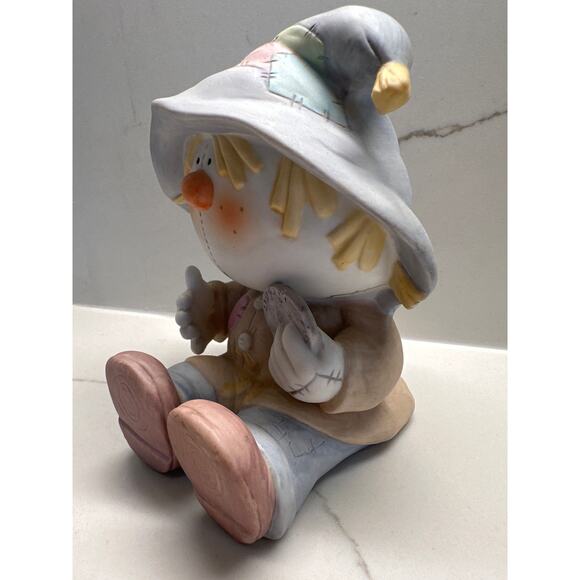 Bumpkins Scarecrow Coin Piggy Bank Vintage 6" Patchwork - Picture 4 of 10